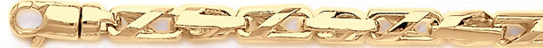 18k yellow gold chain, 14k yellow gold chain 5.6mm Slanted Cross Link Bracelet