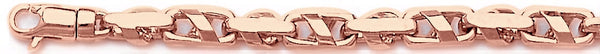 14k rose gold, 18k pink gold chain 5.2mm Slanted Cross Link Bracelet