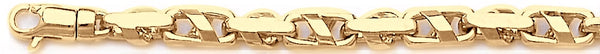 18k yellow gold chain, 14k yellow gold chain 5.2mm Slanted Cross Link Bracelet