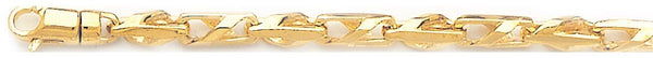 18k yellow gold chain, 14k yellow gold chain 4.5mm Slanted Cross Link Bracelet