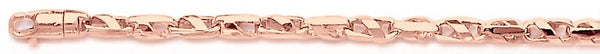 14k rose gold, 18k pink gold chain 3.4mm Slanted Cross Link Bracelet