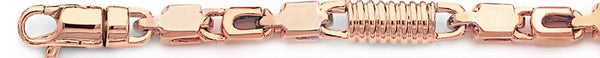 14k rose gold, 18k pink gold chain 7.2mm Inca Link Bracelet