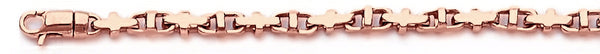 14k rose gold, 18k pink gold chain 3.7mm Rubix Link Bracelet