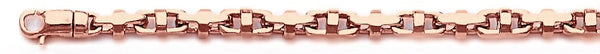 14k rose gold, 18k pink gold chain 4mm Rubix Link Bracelet