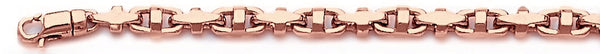 14k rose gold, 18k pink gold chain 4.2mm Rubix Link Bracelet
