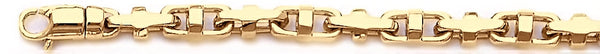 18k yellow gold chain, 14k yellow gold chain 5mm Rubix Link Bracelet
