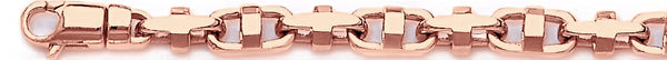 14k rose gold, 18k pink gold chain 6.2mm Rubix Link Bracelet