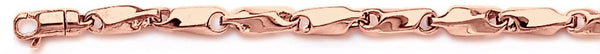 14k rose gold, 18k pink gold chain 4.3mm Bendino Link Bracelet