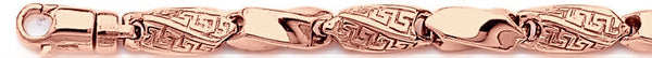 14k rose gold, 18k pink gold chain 7mm Greek Twist Link Bracelet