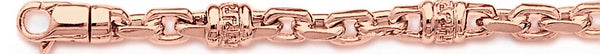 14k rose gold, 18k pink gold chain 5.9mm Greek Scroll I Link Bracelet