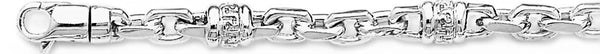 18k white gold chain, 14k white gold chain 5.9mm Greek Scroll I Link Bracelet