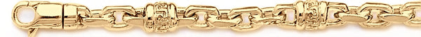 18k yellow gold chain, 14k yellow gold chain 5.9mm Greek Scroll I Link Bracelet