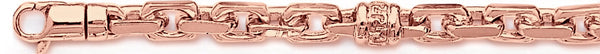 14k rose gold, 18k pink gold chain 6.9mm Greek Scroll I Link Bracelet