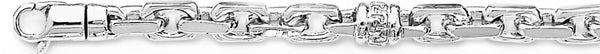 18k white gold chain, 14k white gold chain 6.9mm Greek Scroll I Link Bracelet