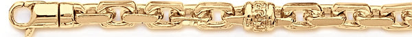18k yellow gold chain, 14k yellow gold chain 6.9mm Greek Scroll I Link Bracelet