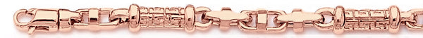 14k rose gold, 18k pink gold chain 6.3mm Greek Scroll II Link Bracelet