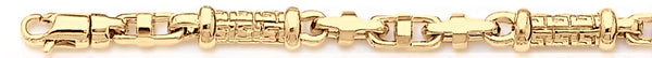 18k yellow gold chain, 14k yellow gold chain 6.3mm Greek Scroll II Link Bracelet