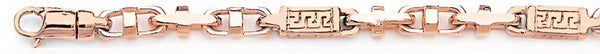14k rose gold, 18k pink gold chain 5.2mm Greek Scroll III Link Bracelet