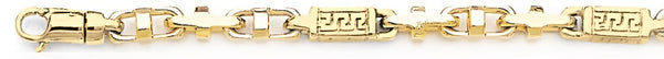 18k yellow gold chain, 14k yellow gold chain 5.2mm Greek Scroll III Link Bracelet
