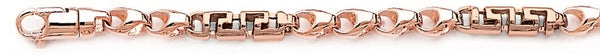 14k rose gold, 18k pink gold chain 5mm Open Greek Chain Necklace