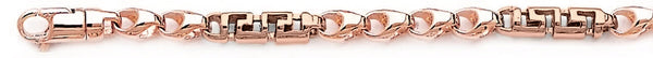 14k rose gold, 18k pink gold chain 5mm Open Greek Link Bracelet
