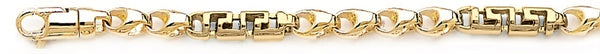 18k yellow gold chain, 14k yellow gold chain 5mm Open Greek Link Bracelet