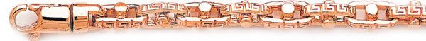 14k rose gold, 18k pink gold chain 6.5mm Greek Bullet Link Bracelet