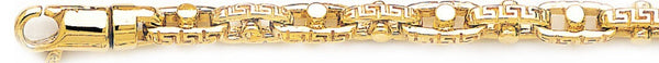 18k yellow gold chain, 14k yellow gold chain 6.5mm Greek Bullet Link Bracelet