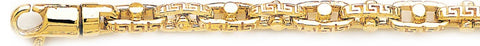 6.5mm Greek Bullet Link Bracelet custom made gold chain