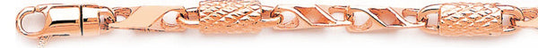 14k rose gold, 18k pink gold chain 6.1mm Pineapple Link Bracelet