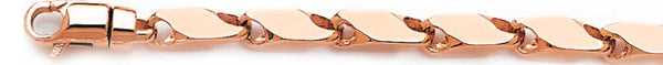 14k rose gold, 18k pink gold chain 6.5mm Sleek Link Bracelet