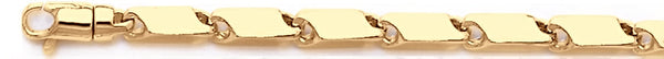 18k yellow gold chain, 14k yellow gold chain 5.4mm Mirage Link Bracelet