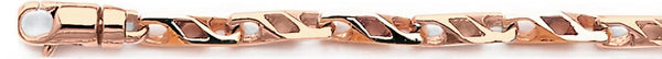 14k rose gold, 18k pink gold chain 6mm Kharma Link Bracelet