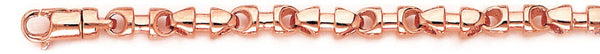 14k rose gold, 18k pink gold chain 5.3mm Abacus Link Bracelet