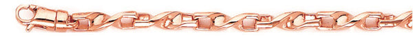 14k rose gold, 18k pink gold chain 4.6mm Harmony Chain Necklace