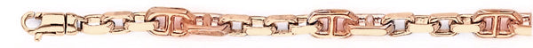 14k rose gold, 18k pink gold chain 5.4mm Castello Link Bracelet