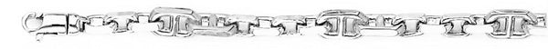 18k white gold chain, 14k white gold chain 5.4mm Castello Link Bracelet