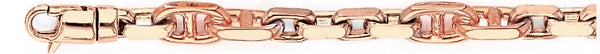 14k rose gold, 18k pink gold chain 7.3mm Castello Link Bracelet