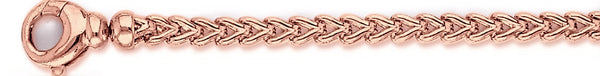 14k rose gold, 18k pink gold chain 5mm Foxtail Link Bracelet