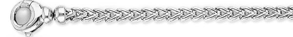 18k white gold chain, 14k white gold chain 5mm Foxtail Link Bracelet