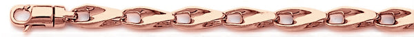 14k rose gold, 18k pink gold chain 4.6mm Sergenti Link Bracelet