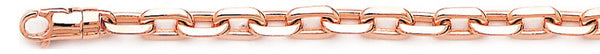 14k rose gold, 18k pink gold chain 6mm Ombre Link Bracelet