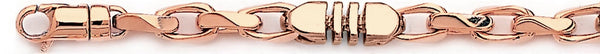 14k rose gold, 18k pink gold chain 6.6mm Mojo Chain Necklace