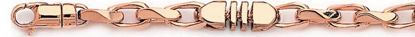 14k rose gold, 18k pink gold chain 6.6mm Mojo Link Bracelet