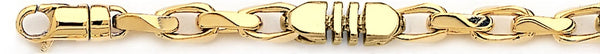 18k yellow gold chain, 14k yellow gold chain 6.6mm Mojo Link Bracelet