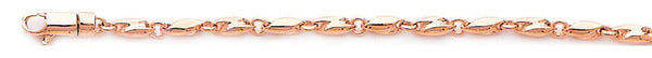 14k rose gold, 18k pink gold chain 2.8mm Elipse Link Bracelet