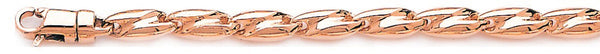 14k rose gold, 18k pink gold chain 5mm Elipse Link Bracelet