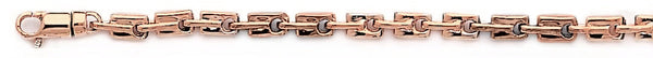 14k rose gold, 18k pink gold chain 3.8mm Spelini Link Bracelet