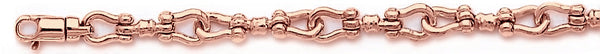 14k rose gold, 18k pink gold chain 6mm Yoke Link Bracelet
