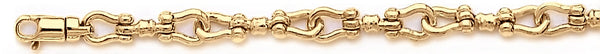 18k yellow gold chain, 14k yellow gold chain 6mm Yoke Link Bracelet